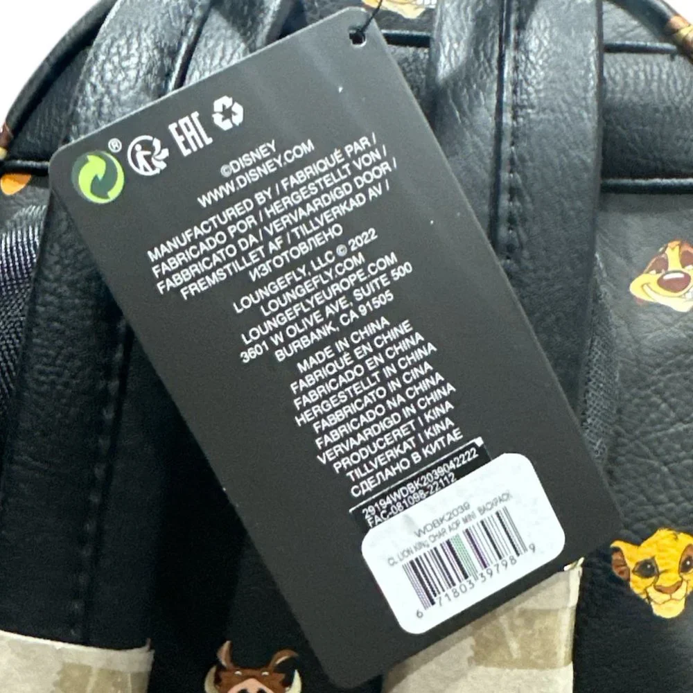Disney The‎ Lion King Loungefly Mini Backpack NEW WITH TAGS